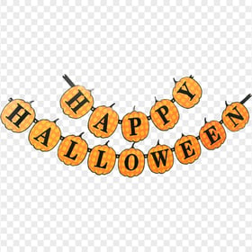 Hanging Happy Halloween Text Logo