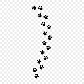Cat & Dog Black Paw Print Trail Transparent PNG
