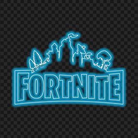 HD Fortnite Blue Neon Logo PNG