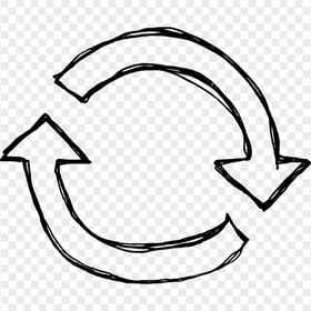 Drawing Outline Two Circular Arrows Refresh