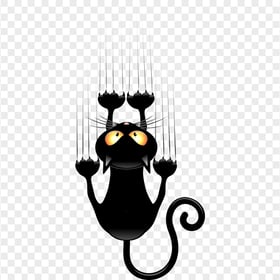 Vector Cartoon Black Fierce Cat HD Transparent Background