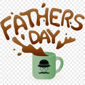 HD Cartoon Coffee Cup Splash Father's Day Design PNG