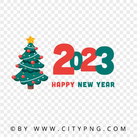 Vector 2023 Happy New Year Red & Green HD PNG