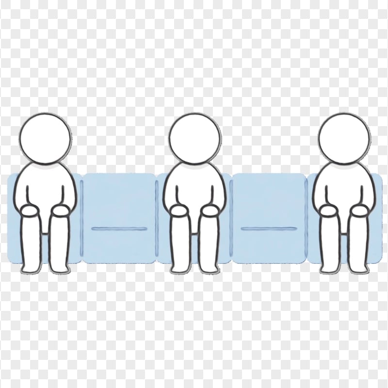 Sit Down Persons With Social Distance Clipart Icon
