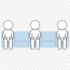Sit Down Persons With Social Distance Clipart Icon