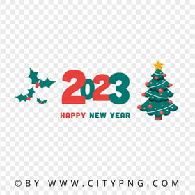 FREE 2023 Happy New Year Vector Illustration PNG