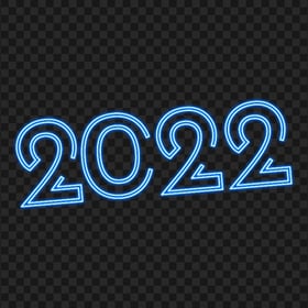 HD 2022 Blue Neon Text PNG