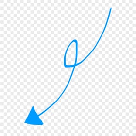 HD Blue Line Art Drawn Arrow Pointing Down Left PNG