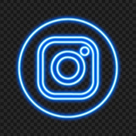 Blue Neon Instagram Logo Icon PNG