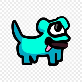 HD Cyan Light Blue Among Us Dog PNG