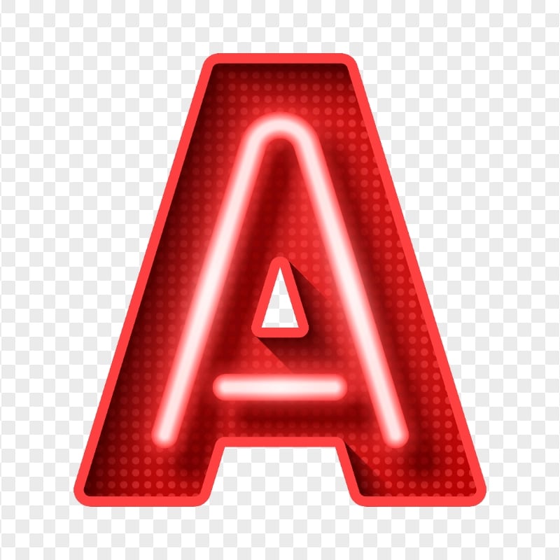PNG Creative Red A Neon Letter Alphabet