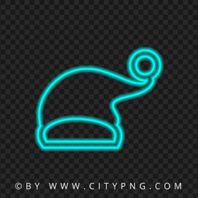 HD Turquoise Neon Christmas Santa Claus Hat Sign PNG