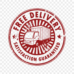 HD Red Free Delivery Round Stamp Transparent PNG