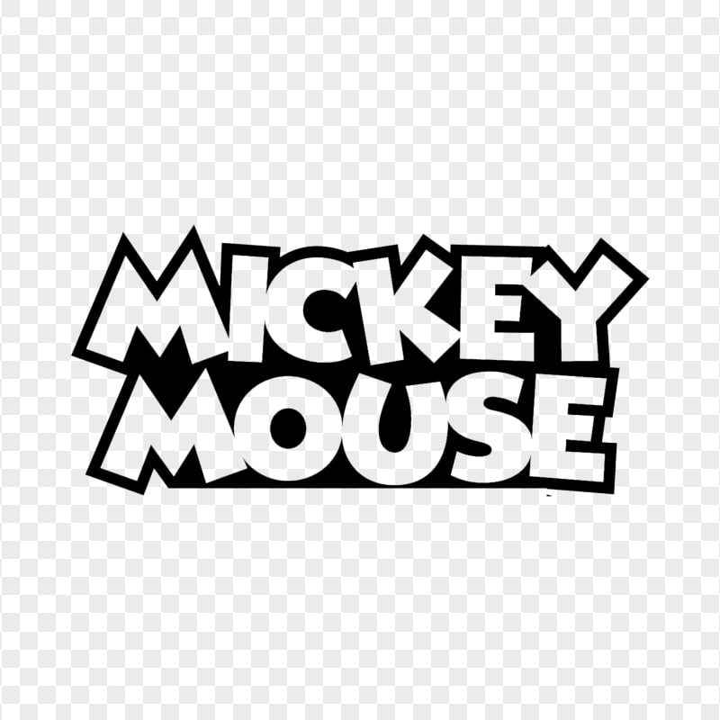 Mickey Mouse Black Word Name Logo PNG