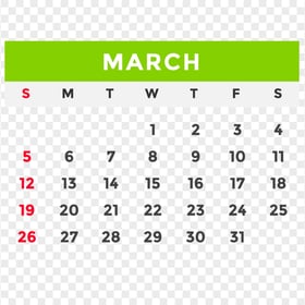HD March Mar 2023 Calendar Transparent PNG