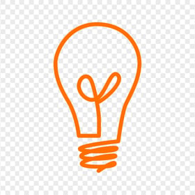 HD Creative Orange Light Bulb Idea Icon Clipart PNG