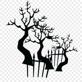 Download Halloween Black Scary Trees Silhouettes PNG