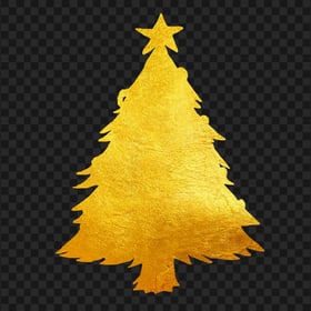 HD Golden Gold Christmas Tree Silhouette PNG