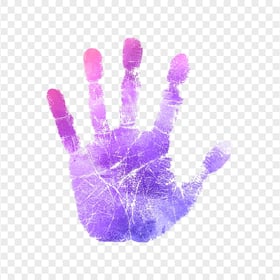 HD Pink To Purple Gradient Real Hand Print PNG