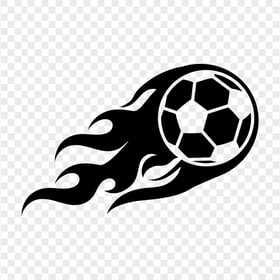 Soccer Ball On Fire Black Icon PNG