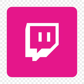 HD Pink Twitch TV Square Icon Transparent Background PNG