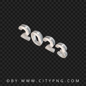 Silver 2023 3D Text Logo Numbers HD PNG