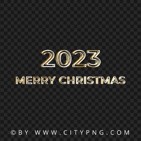 Merry Christmas 2023 Gold And White Style PNG