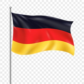 Waving Germany Deutschland Flag On Pole HD PNG