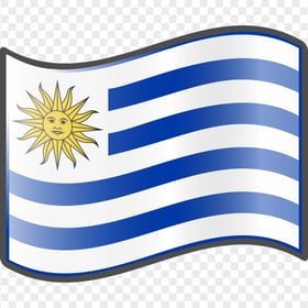 Wavy Uruguay Flag Icon FREE PNG