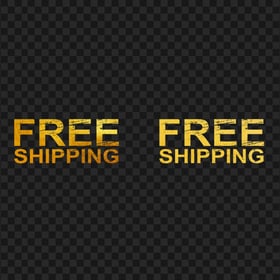Golden Yellow Free Shipping Word Stamp Style Effect