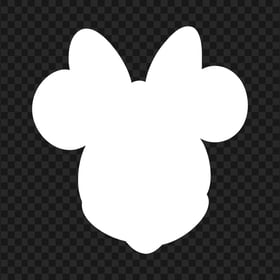 Minnie Mouse Face Head White Silhouette