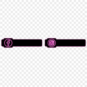 Social Media Black & Pink Banner Lower Third HD PNG