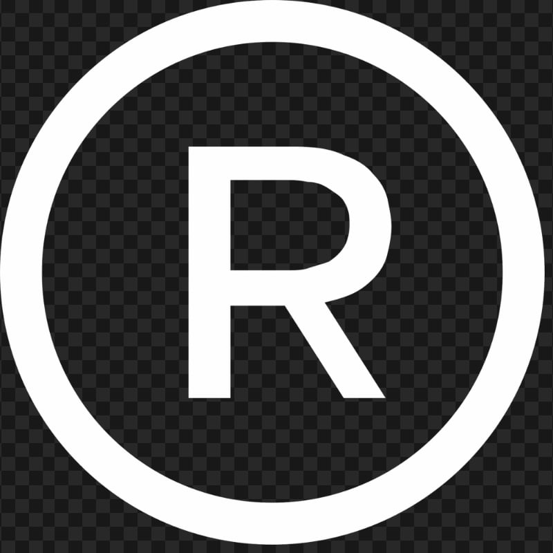 R Trademark White Logo Icon PNG | Citypng