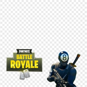 HD 8 Ball Player Character With Fortnite Logo PNG