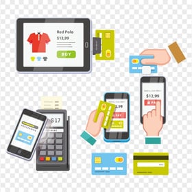 HD Group Of Multi Payment Methods Marketing POS Credit Card PNG