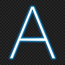 Uppercase A Blue Neon Text Letter PNG