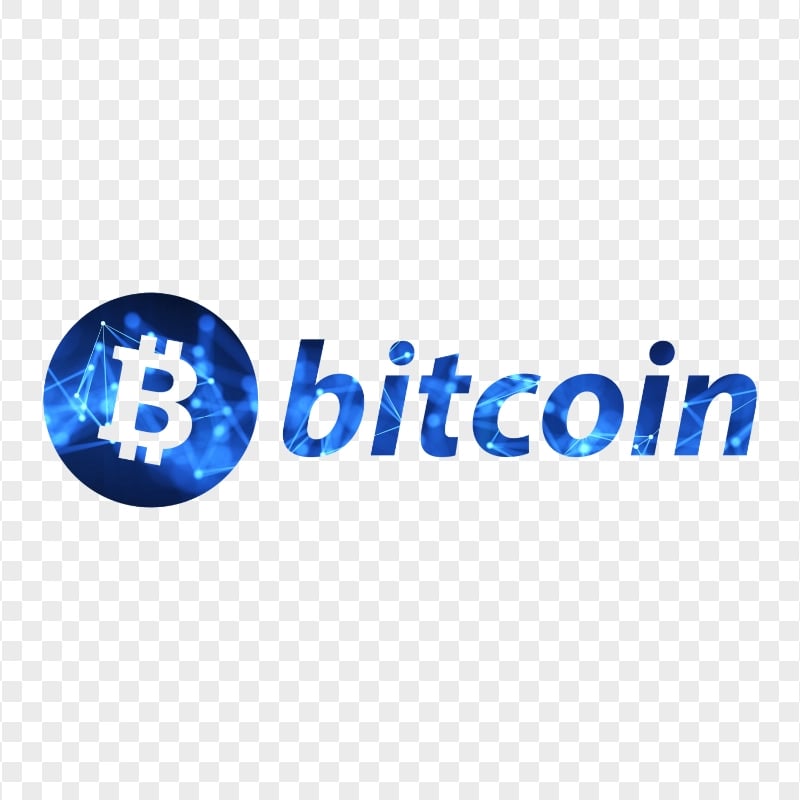 HD Blue BTC Text Logo PNG