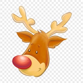 HD Christmas Rudolph Reindeer Face Head PNG