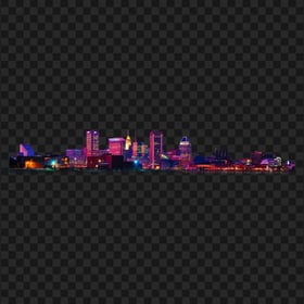 City Skyline Skyscraper At Night Silhouette PNG