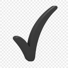 Tick Check Correct True Done Mark 3D Black Icon PNG