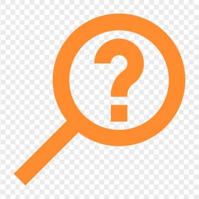 HD Magnifying Glass Question Mark Orange Icon PNG