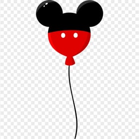 Black And Red Mickey Mouse Balloon Image PNG