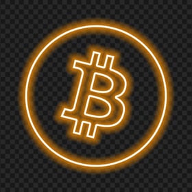 HD Bitcoin Neon Logo Icon PNG