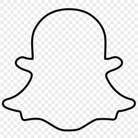 HD Black Snapchat Outline Ghost Logo Icon Symbol PNG
