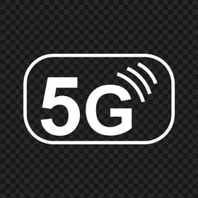 5G Cellular White Logo Icon Transparent PNG