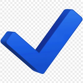 HD 3D Blue Check Mark Icon Symbol PNG