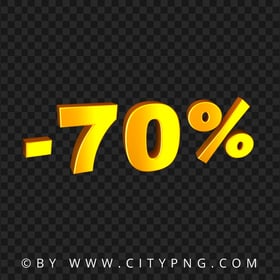 -70% Seventy Percent Discount Yellow Gradient Logo PNG