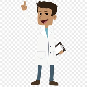 Standing Doctor White Coat Cartoon Illustration