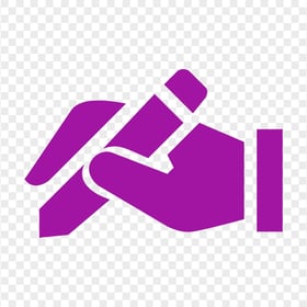 HD Purple Pencil on Hand Icon PNG