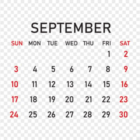 2023 September Calendar PNG Image